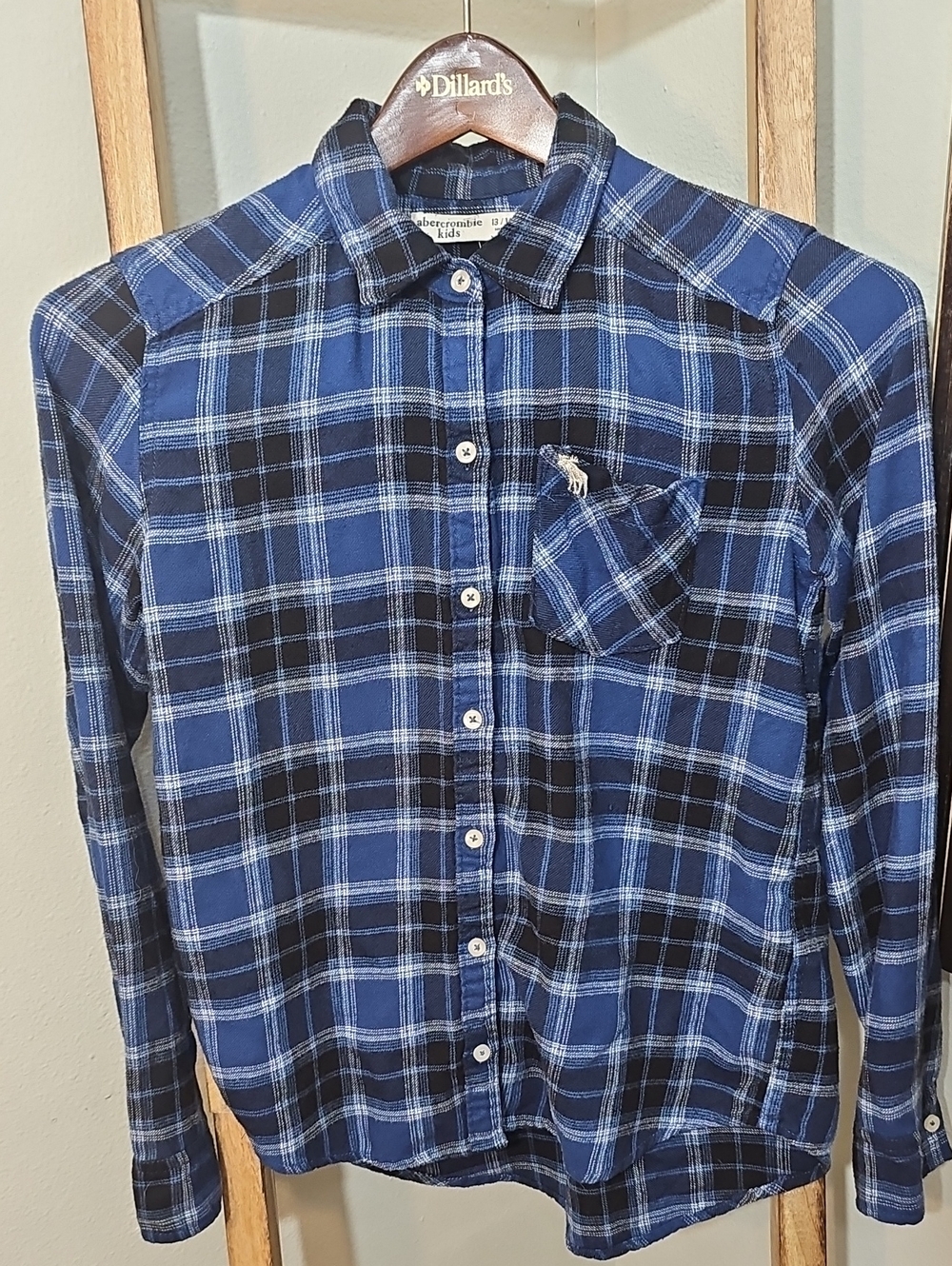 Abercrombie & Fitch Kids Blue Plaid Button-Up Shirt